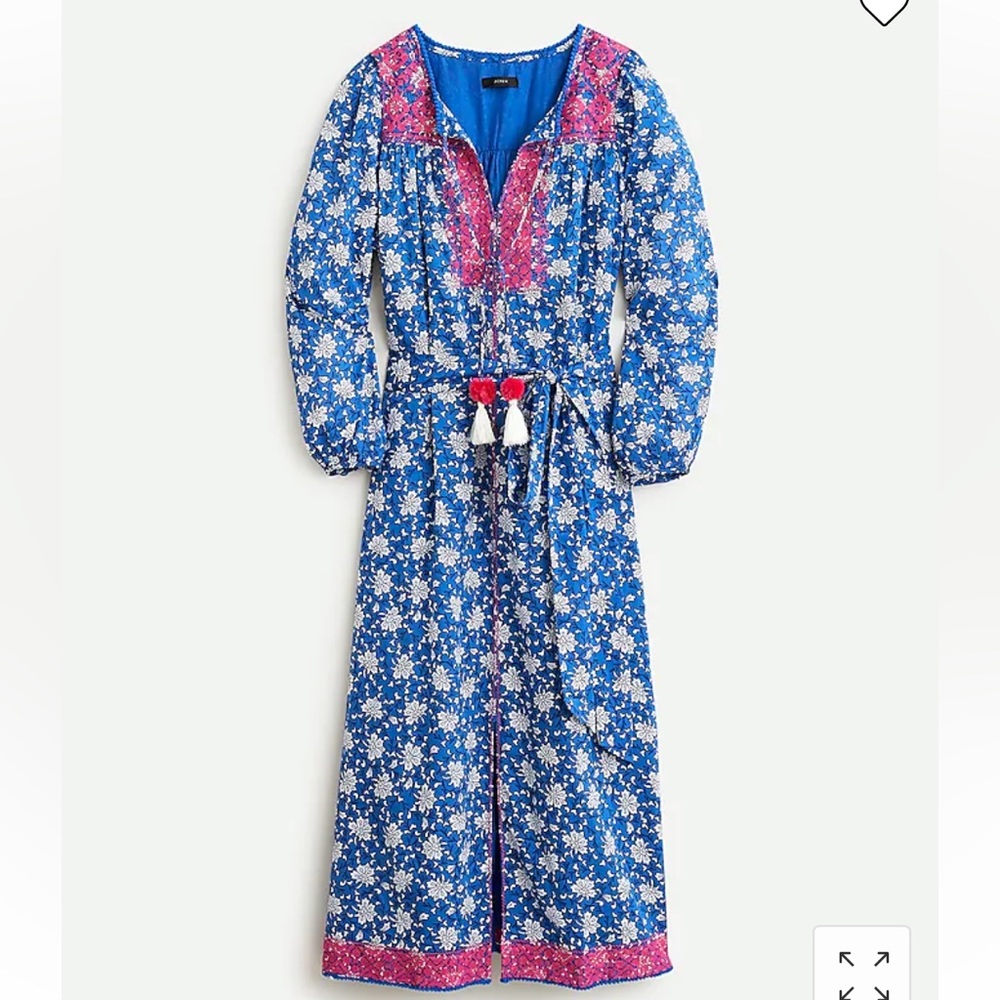 J. Crew Belted tunic dress in night sky block print, NWOT. Size XS